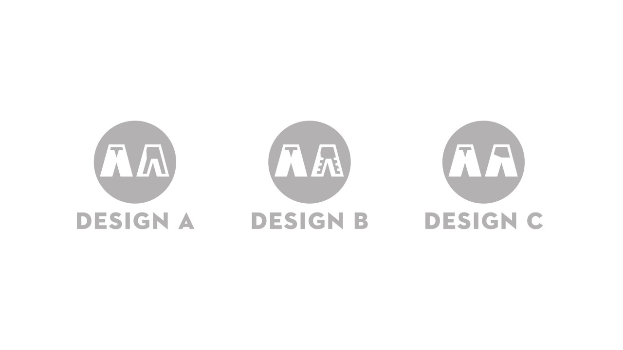 Tre ikoner visar byxor med skuggningar för att indikera vilka områden som är skyddade enligt design A, B och C. 