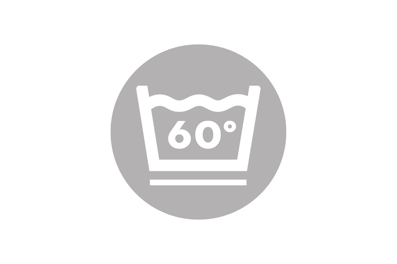 Ikon som visar tvättbar i 60 grader